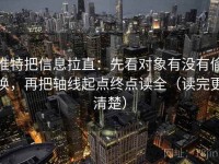 推特把信息拉直：先看对象有没有偷换，再把轴线起点终点读全（读完更清楚）