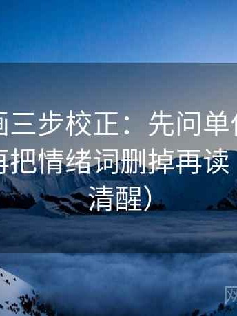 香蕉漫画三步校正：先问单位有没有漏标，再把情绪词删掉再读（读完更清醒）