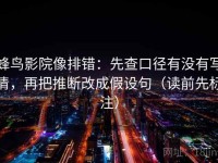 蜂鸟影院像排错：先查口径有没有写清，再把推断改成假设句（读前先标注）