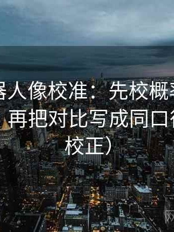 爱看机器人像校准：先校概率有没有变定论，再把对比写成同口径（三步校正）