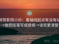 努努影院小抄：看轴线起点有没有动→做把段落写成提纲→读完更清楚