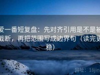 爱一番短复盘：先对齐引用是不是被截断，再把范围写成边界句（读完更稳）
