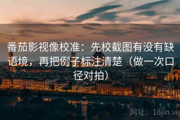 番茄影视像校准：先校截图有没有缺语境，再把例子标注清楚（做一次口径对拍）