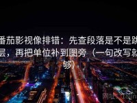 番茄影视像排错：先查段落是不是跳层，再把单位补到图旁（一句改写就够）