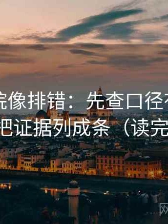神马影院像排错：先查口径有没有写清，再把证据列成条（读完更清楚）
