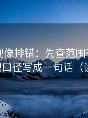 星辰影视像排错：先查范围有没有滑走，再把口径写成一句话（读完更稳）