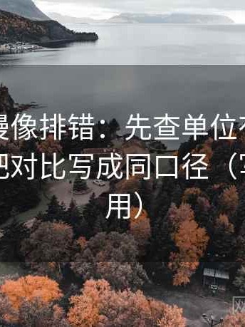 风车动漫像排错：先查单位有没有漏标，再把对比写成同口径（写作也能用）