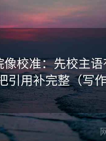 天天影院像校准：先校主语有没有漂移，再把引用补完整（写作也能用）