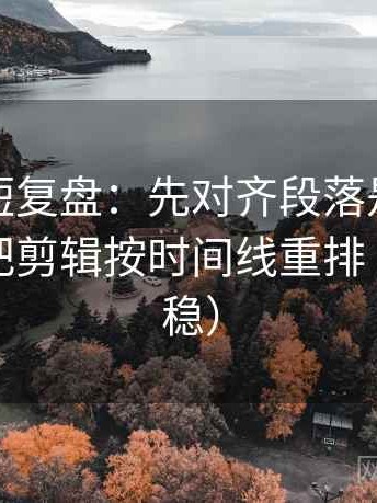 黑料网短复盘：先对齐段落是不是跳层，再把剪辑按时间线重排（读完更稳）