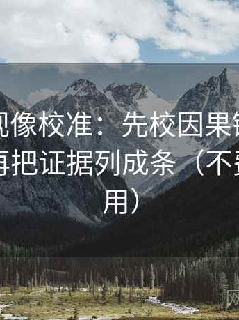 人人影视像校准：先校因果链有没有断点，再把证据列成条（不费劲但管用）