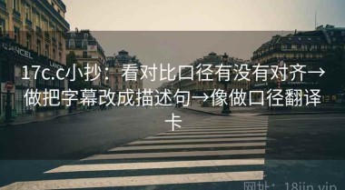 17c.c小抄：看对比口径有没有对齐→做把字幕改成描述句→像做口径翻译卡