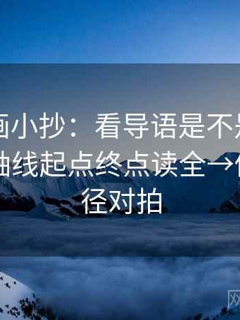 虫虫漫画小抄：看导语是不是先定性→做把轴线起点终点读全→做一次口径对拍